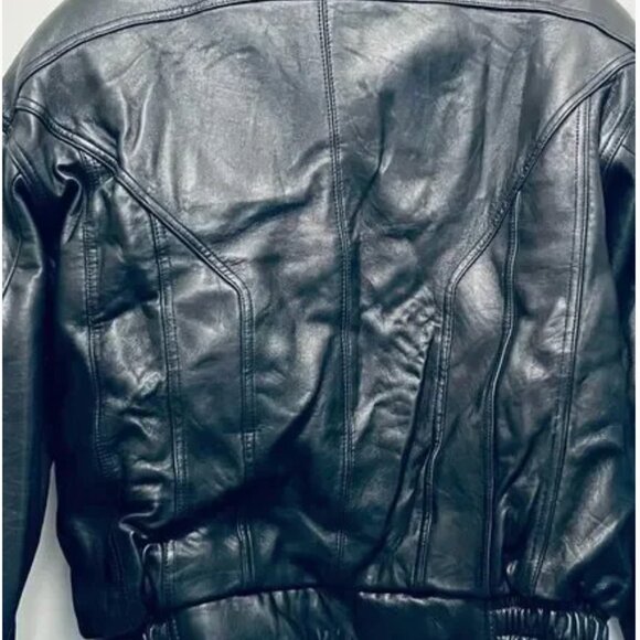 Global Identity Vintage Men’s Leather Bomber Jacket Black Size 2XL (Tall) EUC - Picture 4 of 9